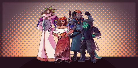 an adventuring party of four